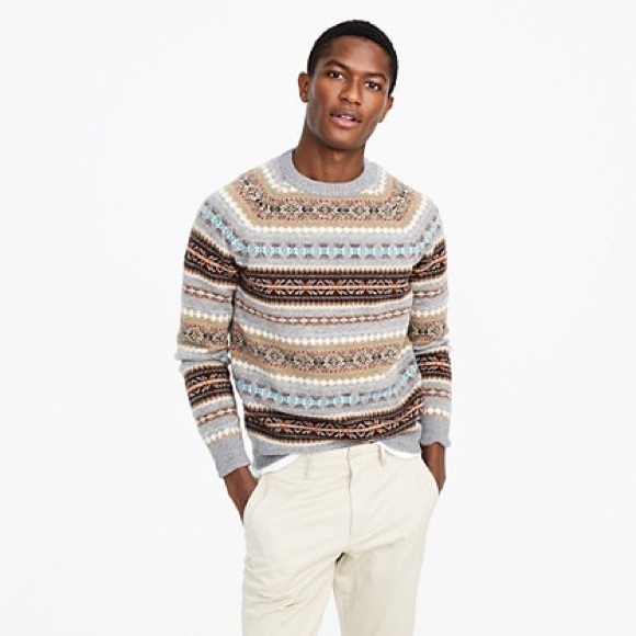 🆕J. Crew Fair Isle lambswool crewneck swea…